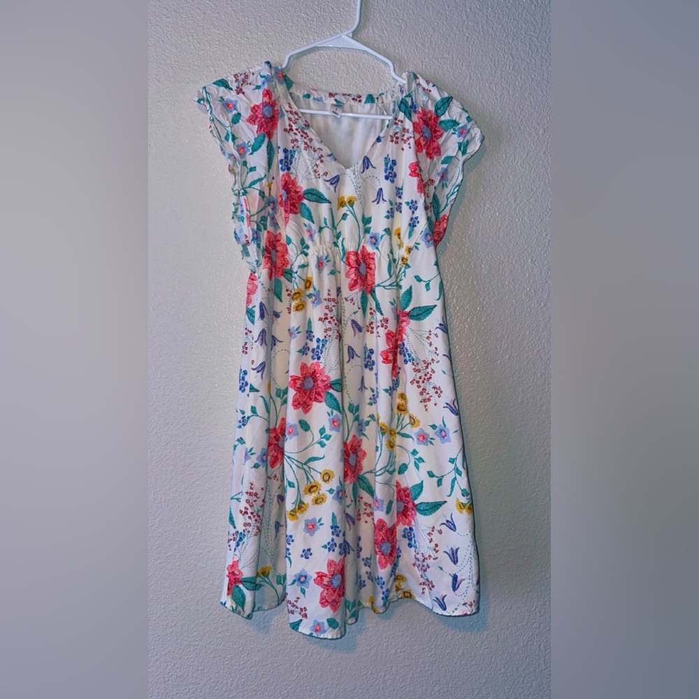 Old Navy Floral Dress - White with Multicolor